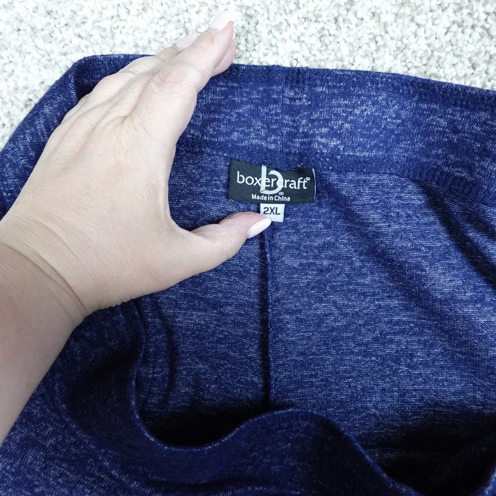 Boxercraft Alaska Lounge Pants Womens 2XL Navy Blue Heathered Wide Leg Pajamas